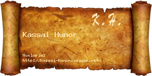 Kassai Hunor névjegykártya